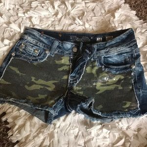 Camo miss me shorts